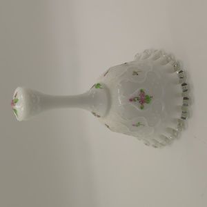 Fenton Spanish Lace Silver crest Bell